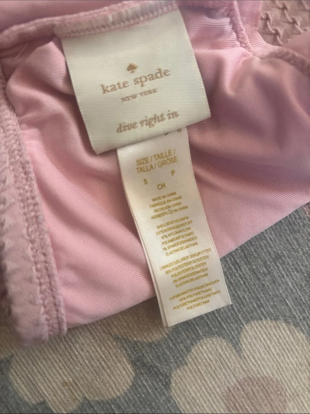 kate spade Light Pink Scalloped Triangle Bikini Top